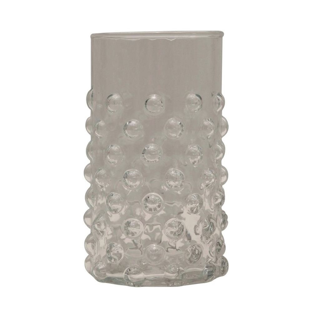 Well Placed Interior Design Clear Hobnail Drinking Glass 12oz Textured Tumbler